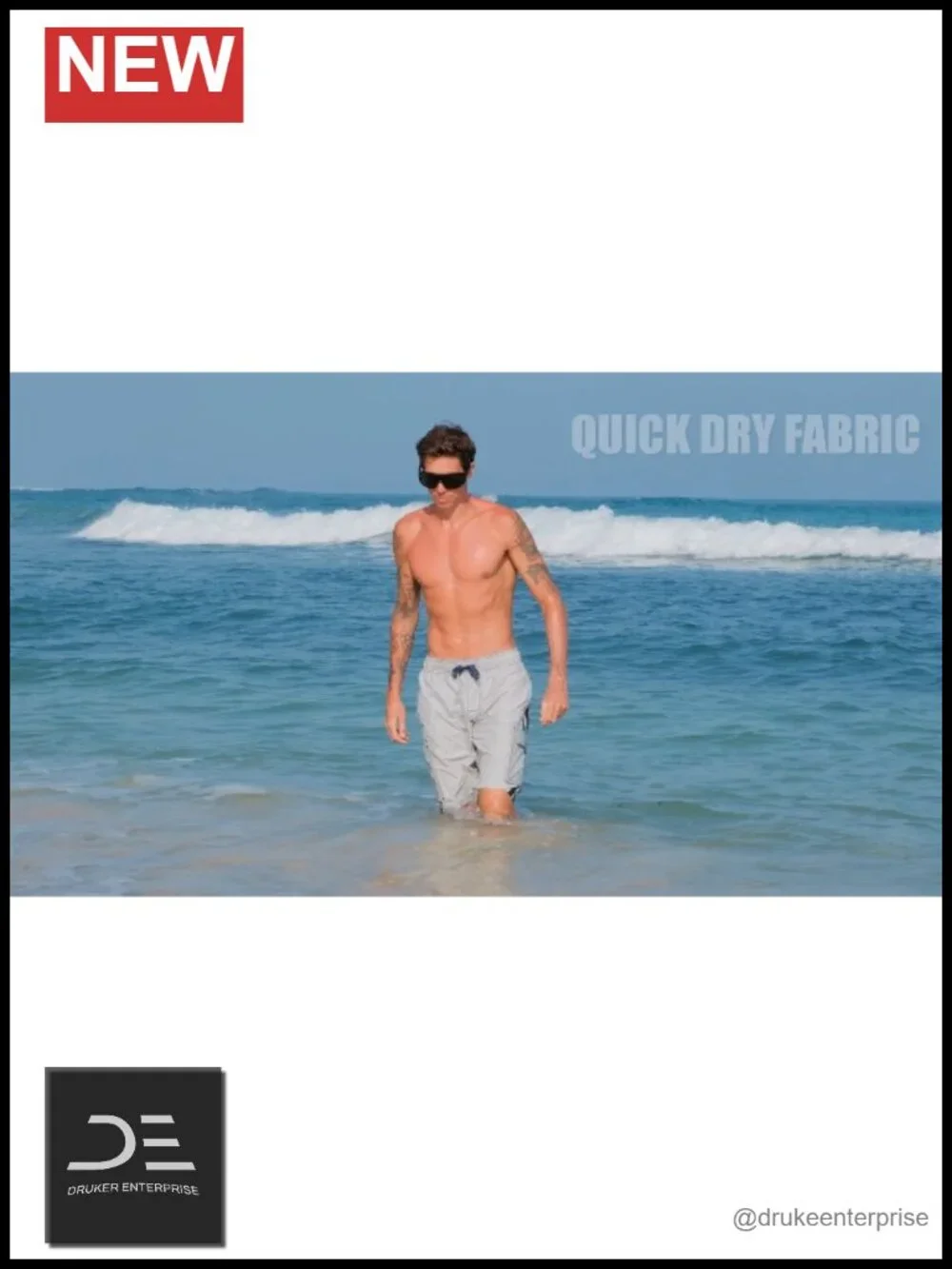 UPF 50+ Quick Dry Microfiber Swim Trunks with Mesh Lining and Pockets